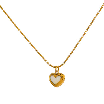 Collier Coeur Éclatant en Coquille Naturelle