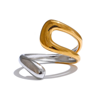 Bague Géométrique Double Couleur