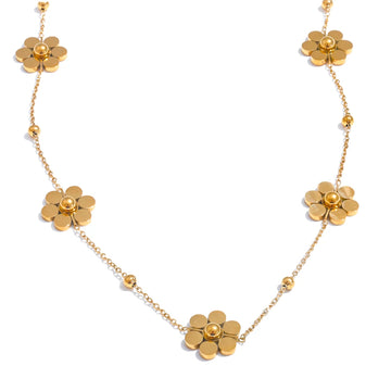 Collier Fleur Doré - Élégance Étanche