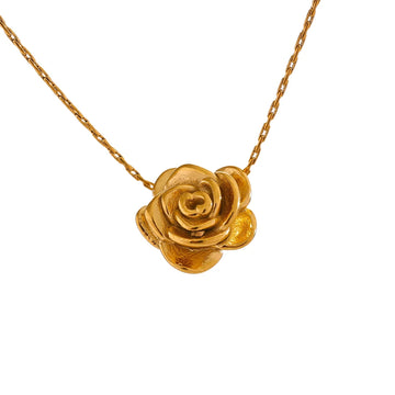 Collier Élégant Fleur Dorée Stéréoscopique