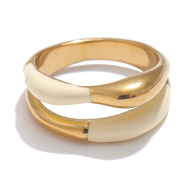 Bague Émail Beige