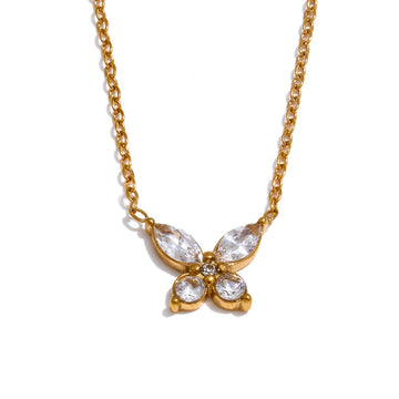 Collier Papillon Cristaux Étincelants Élégant