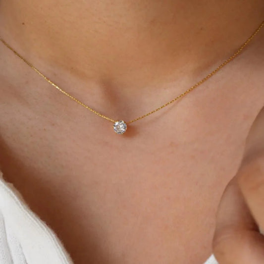 Clair – Collier Zircon Doré Minimalist