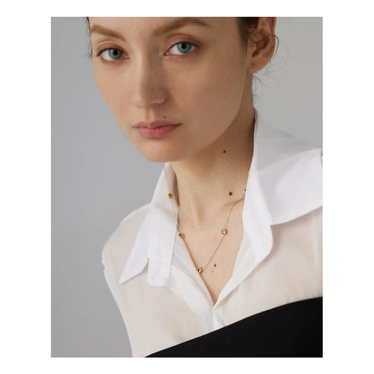 Collier Métallique Élégant avec Gemmes Colorées