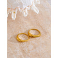 Yhpup deux Styles même série minimaliste Unique en acier inoxydable Chic texturé bague dorée 18K PVD plaqué japon bijoux exquis