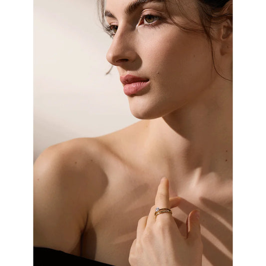 Bague Double Couche Élégante