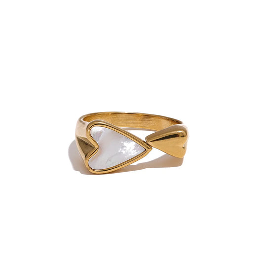 Bague Élégante Cœur de Nacre