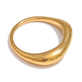 Yhpup deux Styles même série minimaliste Unique en acier inoxydable Chic texturé bague dorée 18K PVD plaqué japon bijoux exquis