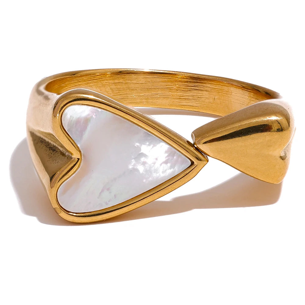 Bague Élégante Cœur de Nacre