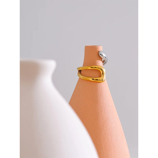 Bague Géométrique Double Couleur